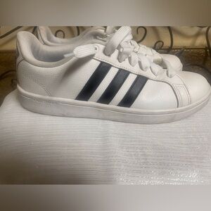 Adidas Cloudfoam White with Black Stripes